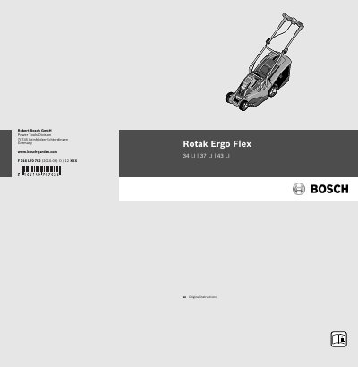 Bosch Rotak Ergo Flex 34 LI/37 LI/43 LI User Manual - cover page