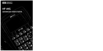 HP 49G Graphing Calculator Advanced User's Manual - cover page