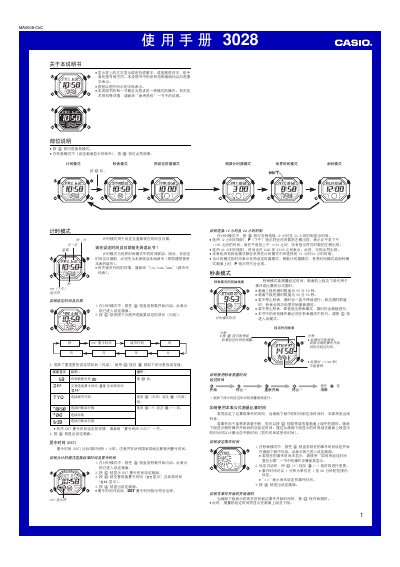 Casio 3028 1MA0608-CkC Watch User Manual - cover page