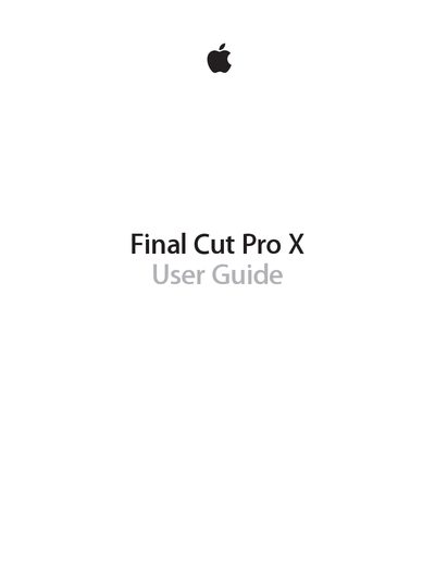 Apple Final Cut Pro X User Guide - cover page