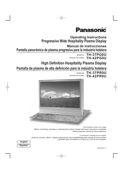 Panasonic TH-37PR9U TH-4PR9U user manual