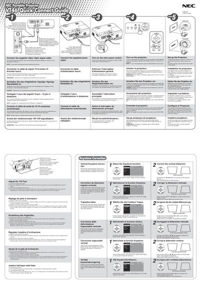 NEC VT46 Quick Start Guide - cover page
