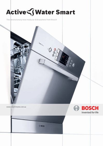 Bosch ActiveWater Smart Dishwashers Product Leaflet - cover page