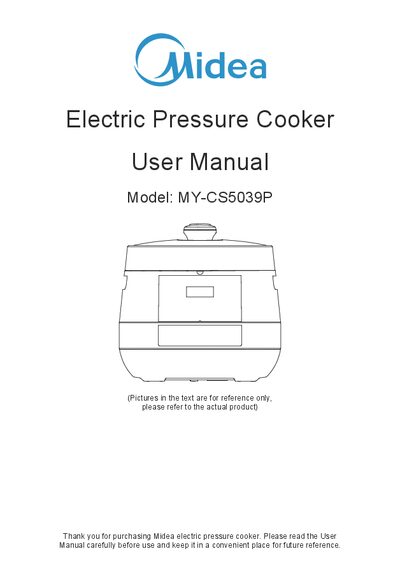 Midea MY-CS5039P Electric Pressure Cooker User Manual - cover page