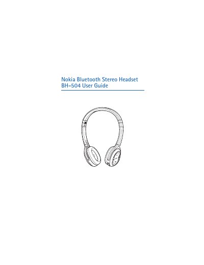 Nokia BH-504 Bluetooth Stereo Headset User Guide - cover page