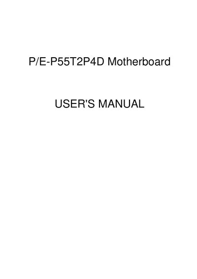 ASUS P/E-P55T2P4D Motherboard User Manual - cover page