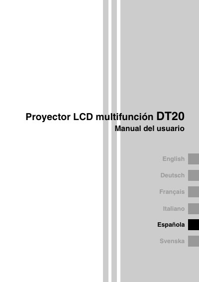 NEC DT20 LCD Projector User Manual - cover page