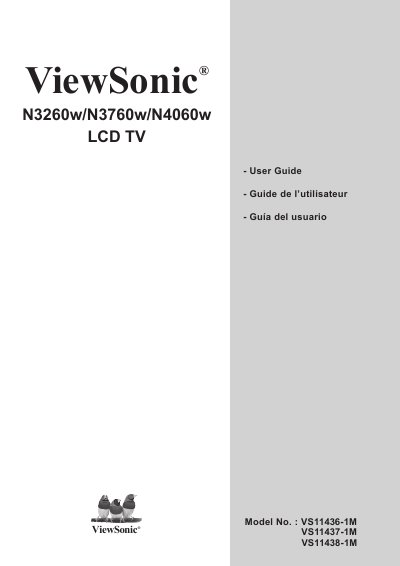 ViewSonic N3260w/N3760w/N4060w LCD TV User Guide