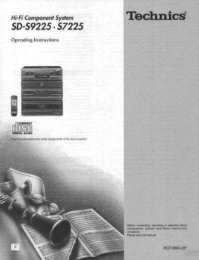 Panasonic SD-S9225 Hi-Fi Component System Operating Instructions - cover page