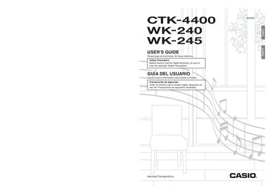 Casio CTK-4400/WK-240/WK-245 Digital Keyboard User Manual - cover page