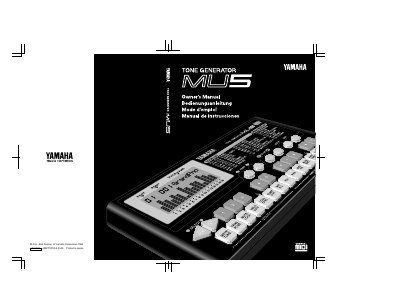 Yamaha MU5 Tone Generator Owner's Manual - cover page