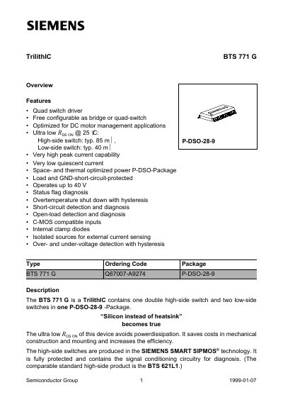 TrilithIC BTS771G Datasheet