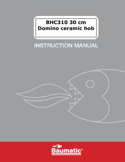 Baumatic BHC310 30 cm Domino Ceramic Hob User Manual - cover page