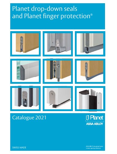 Planet Drop-Down Seals and Finger Protection SWISS MADE Catalog - cover page