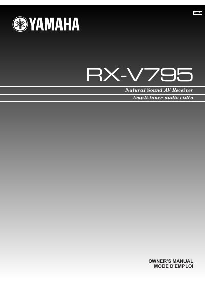 Yamaha RX-V795 Owner's Manual - cover page
