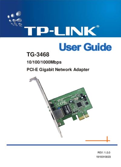 TP-Link TG-3468 User Guide - cover page