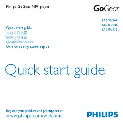 Philips SA3MUS08/SA3MUS16/SA3MUS32 Quick Start Guide