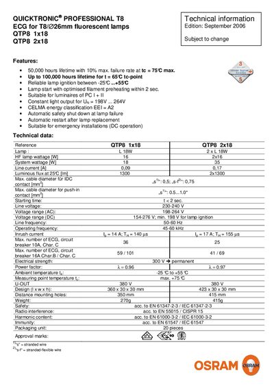 Osram QTP8 Quicktronic Professional T8 ECG Handbook - cover page