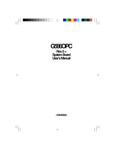 DFI G586OPC System Board User Manual