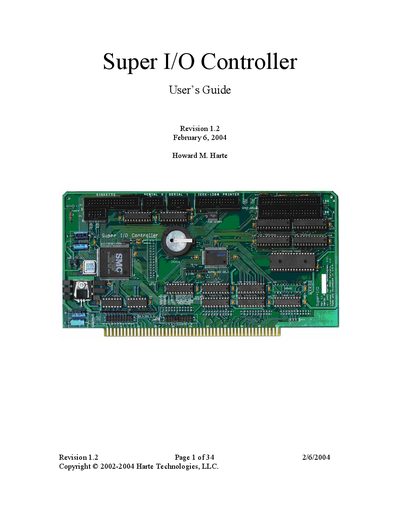 Harte Technologies Super I/O Controller User Guide - cover page