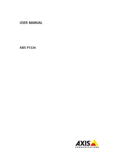Axis P7224 Video Encoder Blade User Manual - cover page