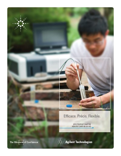 Agilent Cary 60 UV-Vis Spectrophotometer Product Brochure - cover page