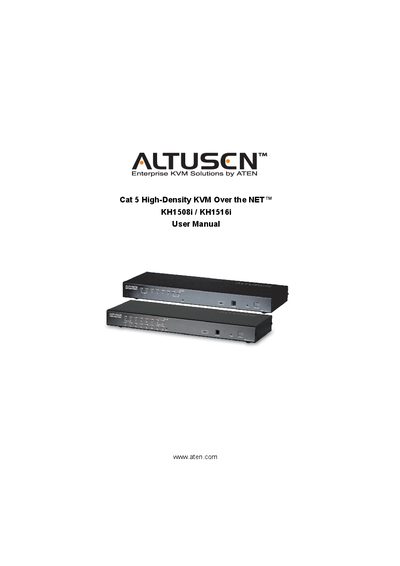 ATEN KH1508i / KH1516i User Manual - cover page