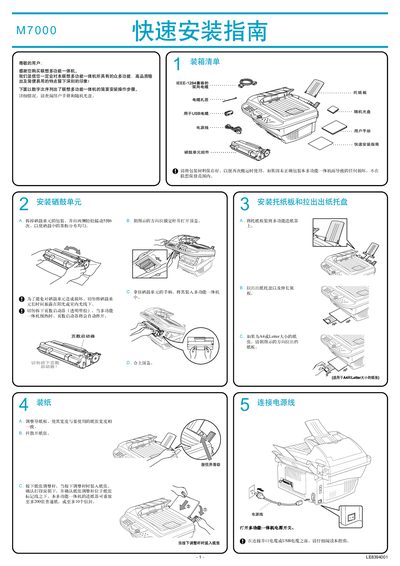 Lenovo M7000 Laser Multi-Function All-in-One Quick Installation Service Manual - cover page