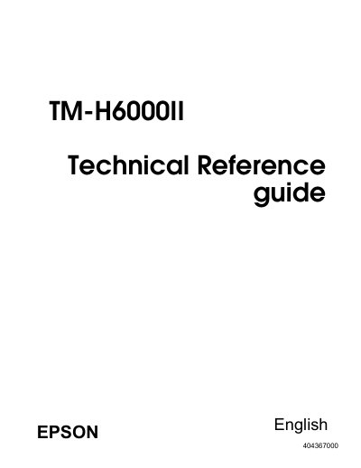 Epson TM-H6000II Technical Reference Guide - cover page