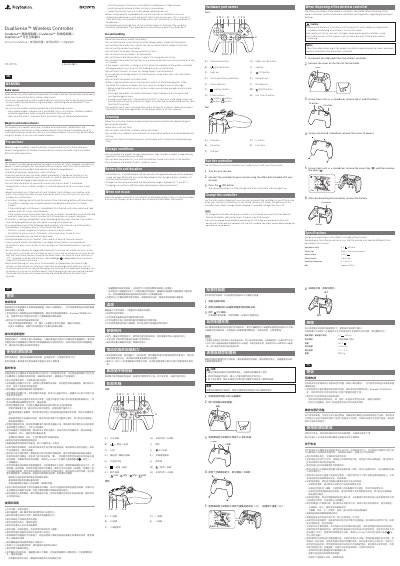 Sony CFI-ZCT1G Wireless Controller User Manual