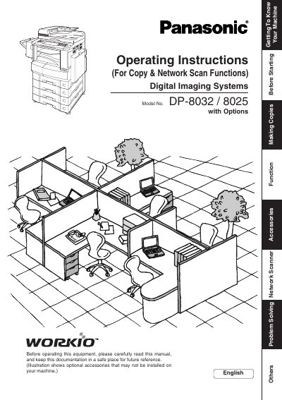 Panasonic DP-8032/8025 Digital Imaging System Operating Instructions - cover page