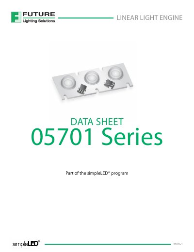 Future lighting Solutions 05701 Series Linear Light Engine Data Sheet - cover page