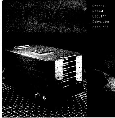 PEQUIP Model 528 Food Dehydrator Owner's Manual - cover page