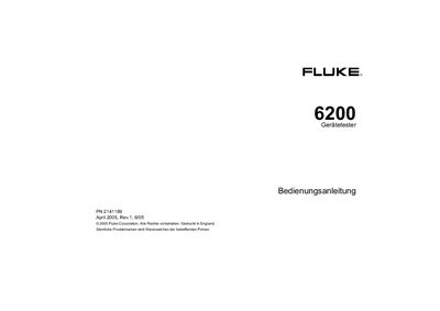 Fluke 6200 Device Tester User Manual - cover page