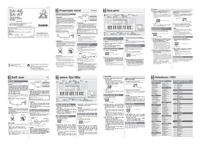Casio SA-46/SA-47 Electronic Keyboard User Guide - cover page