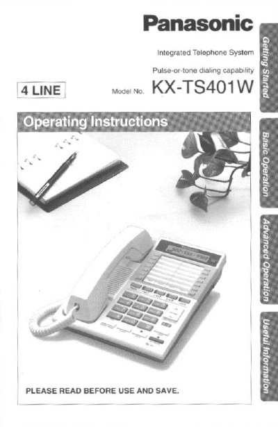 Panasonic KX-TS401W Integrated Telephone System User Manual - cover page