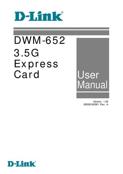 D-Link DWM-652 User Manual - cover page