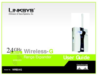 Linksys WRE54G Wireless-G Range Expander User Manual - cover page
