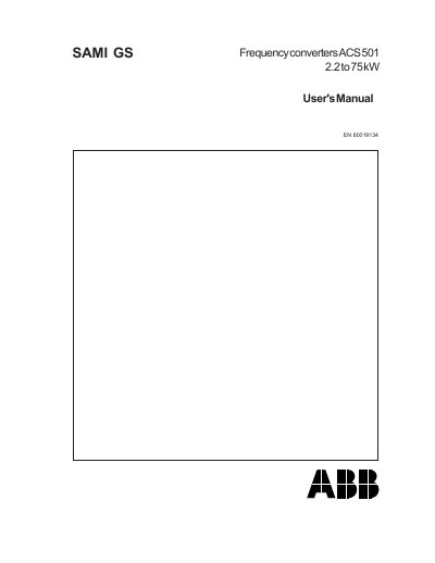 ABB ACS 501 2.2 to 75 kW Frequency Converter User Manual - cover page