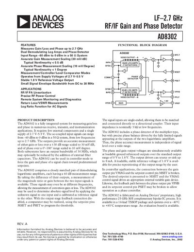 Analog Devices AD8302 Datasheet