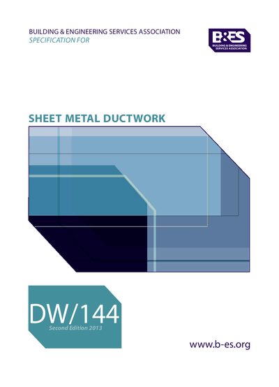 B&ES DW144 Sheet Metal Ductwork Specification - cover page