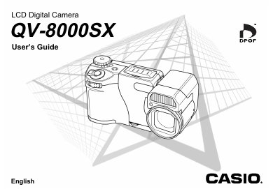Casio QV-8000SX LCD Digital Camera User's Guide - cover page