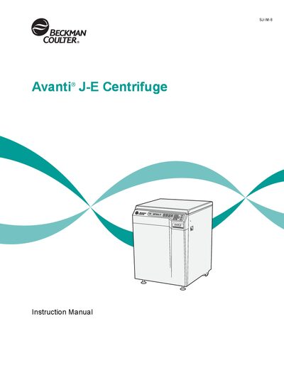 Beckman Coulter Avanti J‑E Centrifuge Instruction Manual