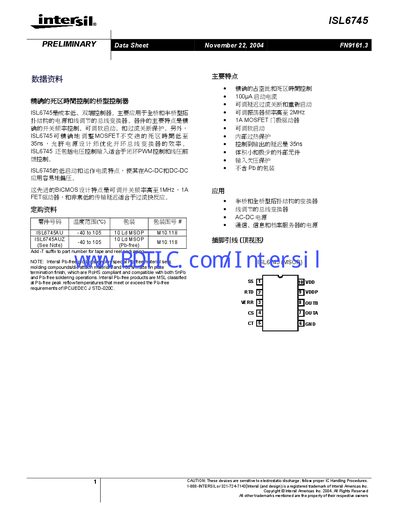 Intersil ISL6745 Datasheet - cover page