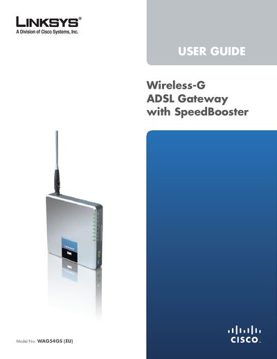 Linksys WAG54GS Wireless-G ADSL Gateway User Manual - cover page