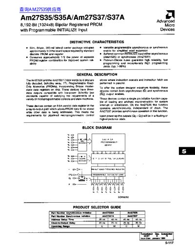 AMD Am27S35/S35A/Am27S37/S37A Datasheet - cover page