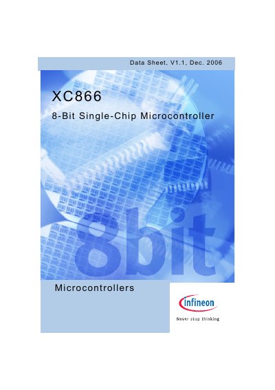 Infineon XC866 8-Bit Single-Chip Microcontroller Datasheet - cover page