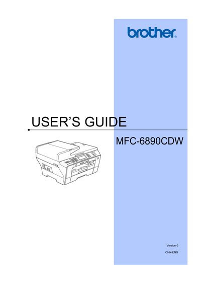 Brother MFC-6890CDW User Manual - cover page