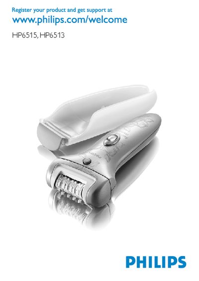 Philips HP6515 HP6513 Satinelle ICE PREMIUM Epilator User Manual - cover page