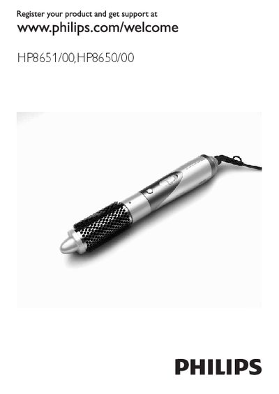 Philips HP8651/00 HP8650/00 Hair Dryer User Manual - cover page
